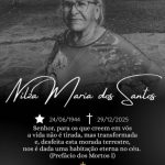 Nota de Falecimento: Senhora Nilza Maria dos Santos