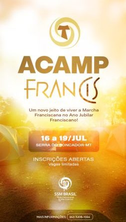 Acamp Francis reunirá Família Franciscana, Juventude Franciscana e frades do Centro-Oeste em experiência de fé e fraternidade